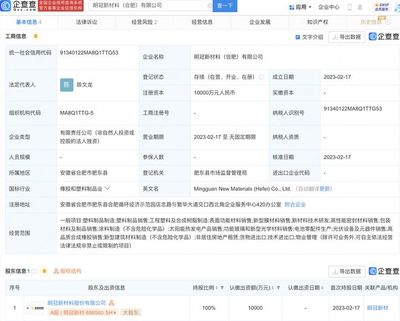 明冠新材战略布局新能源产业链，斥资1亿元设立电池与光热业务子公司